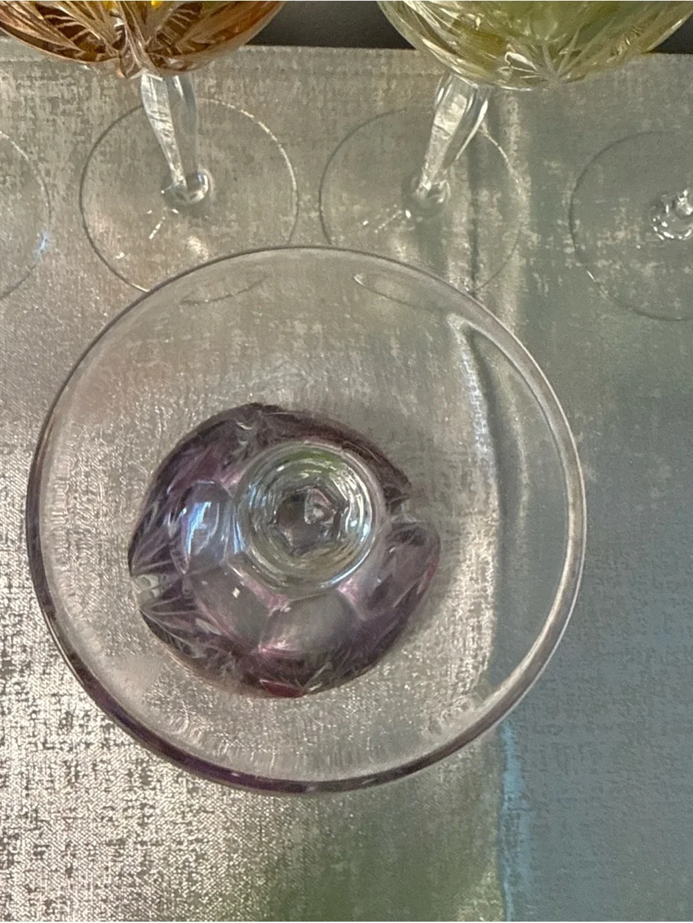 Multicolor Cut Crystal Wine Glasses - Set of 5